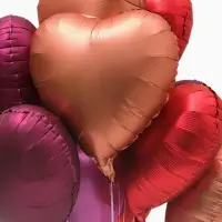 Воздушный шар фольгированный 18" &laquo;Сердца&raquo; розовый, бургундия, винный, набор 12 штук