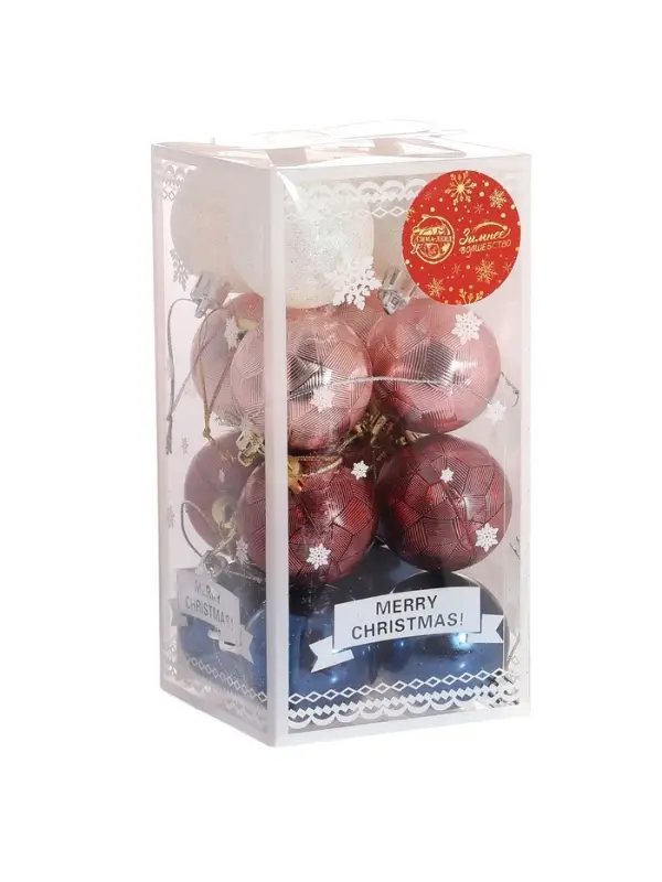 Ёлочные игрушки &laquo;Астрид ассорти&raquo;, шары новогодние, d=5 см, набор 16 шт., МИКС