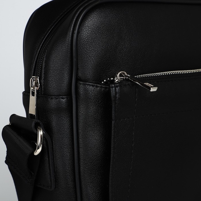 Сумка мужская через плечо TEXTURA, искусственная кожа, цвет чёрный Сумка мужская через плечо TEXTURA, искусственная кожа, цвет чёрный