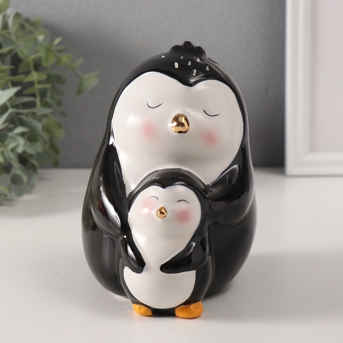 Копилка керамика  Копилка керамика "Пингвин с малышом" 10х11,9х13,8 см