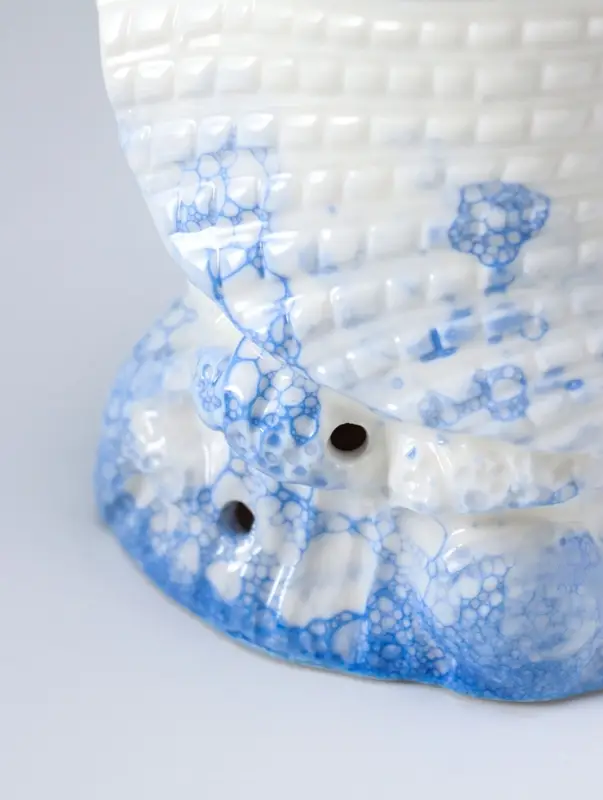 Сувенир керамика свет "Ракушка" бело-синий 7,5х8,5х13,5 см