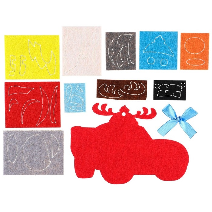 Набор для творчества на Новый год Набор для творчества на Новый год "Подвеска из фетра", Тачки