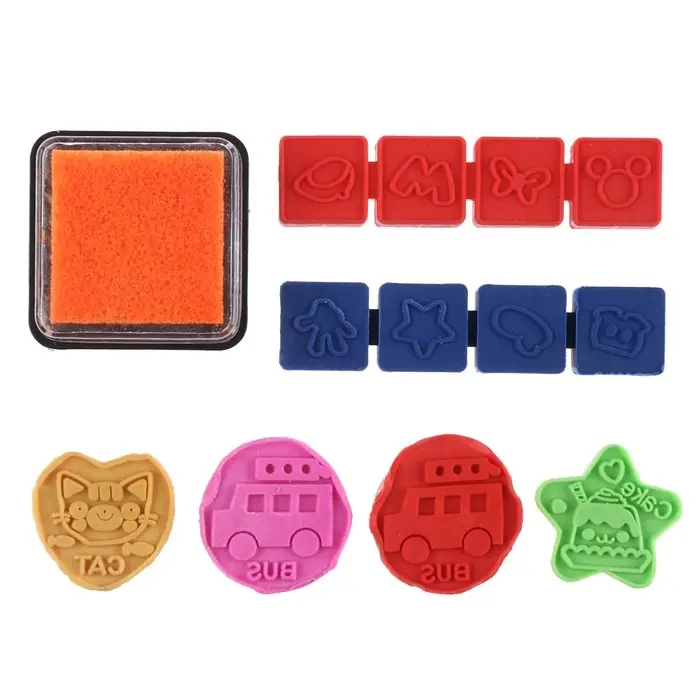 Печать цветная «Рисунки», набор 12 шт., штемпельная подушка, МИКС