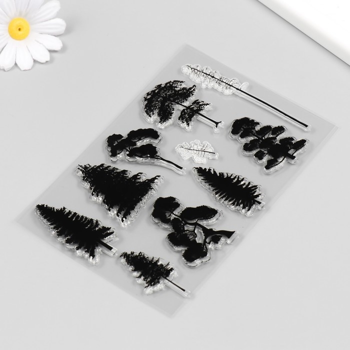 Штамп для творчества силикон Штамп для творчества силикон "Деревья" 16х11 см