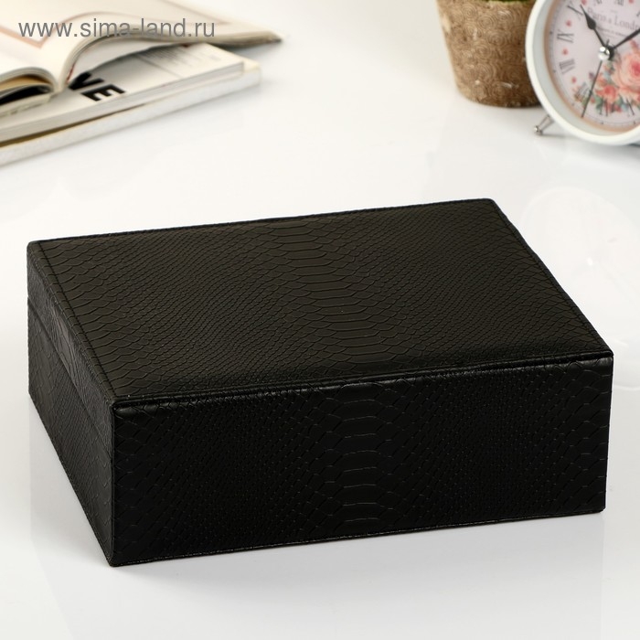 Шкатулка кожзам для украшений  Шкатулка кожзам для украшений "Текстура" 8х29х23,5 см