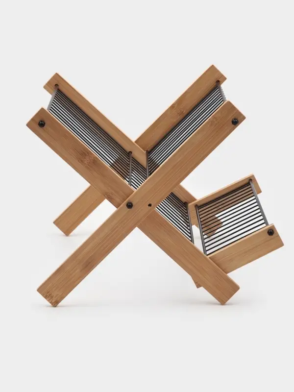 Сушилка для посуды  Сушилка для посуды "Meli" бамбук, металл, цвет черный