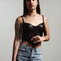 Бодичейн через плечо &laquo;Цепочка&raquo;, серебристый