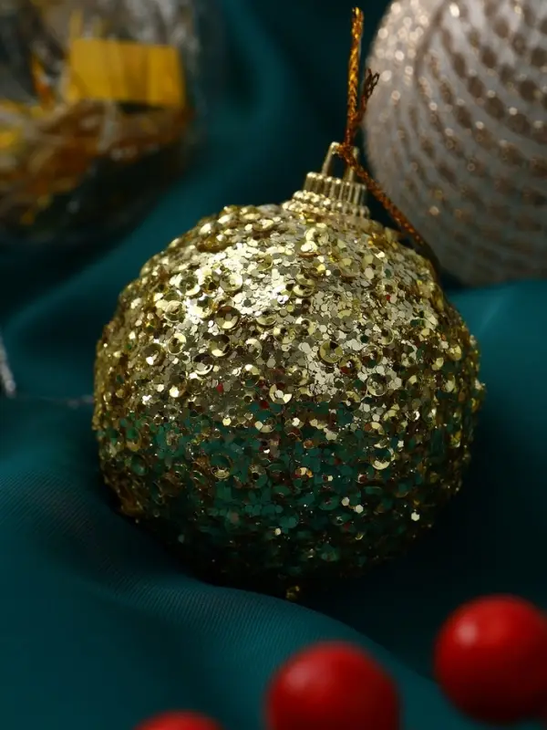 Ёлочные игрушки &laquo;Капризы зимы&raquo;, шары новогодние, d=6 см, 9 шт. золото