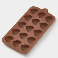 Форма для конфет и шоколада Доляна &laquo;Холодное сердце&raquo;, 20.5&times;10&times;1.5 см, 15 ячеек, силикон, коричневая