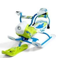 Снегокат Snowpatrol 2, со спинкой, с фонариком, белый, синий, SND4P/3 Nika Kids