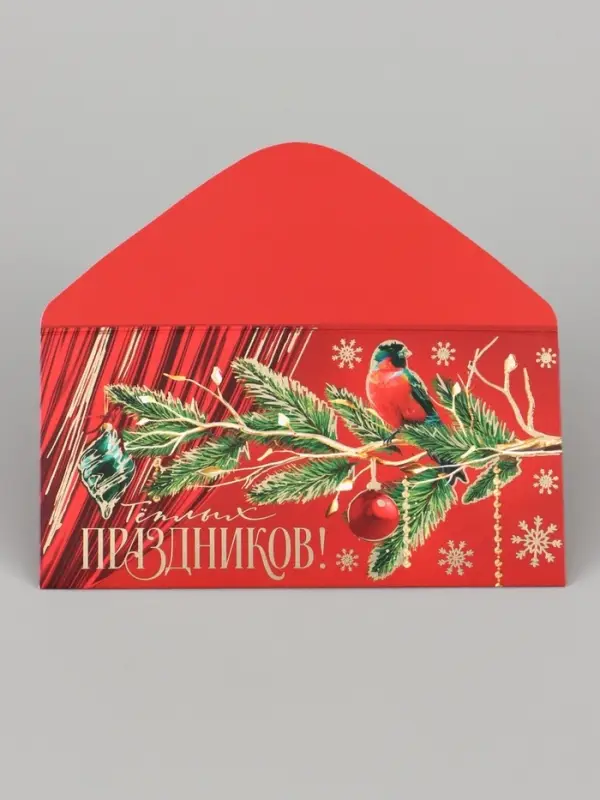 Конверт для денег &laquo;С Новым годом&raquo;, тиснение, 16.5&times;8 см