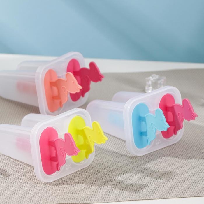 Форма для мороженого «Единороги», 7,5×6×15 см, 2 ячейки, цвет прозрачный Форма для мороженого «Единороги», 7,5×6×15 см, 2 ячейки, цвет прозрачный