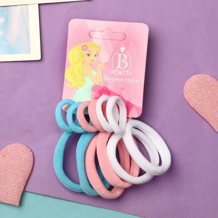 Резинка для волос  Резинка для волос "Махрушка" (набор 12 шт) нежная классика, 4 и 2 см
