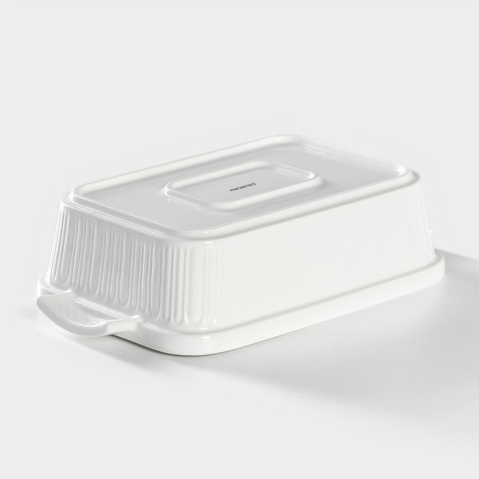 Мармит из жаропрочной керамики двойной Magistro «Бланш», 1,1 л, 26,5×16×6,5 см, цвет белый Мармит из жаропрочной керамики двойной Magistro «Бланш», 1,1 л, 26,5×16×6,5 см, цвет белый