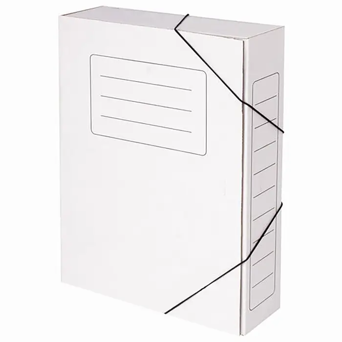 Папка архивная на резинках Calligrata, микрогофрокартон, 100 мм, белый, до 900 л Папка архивная на резинках Calligrata, микрогофрокартон, 100 мм, белый, до 900 л