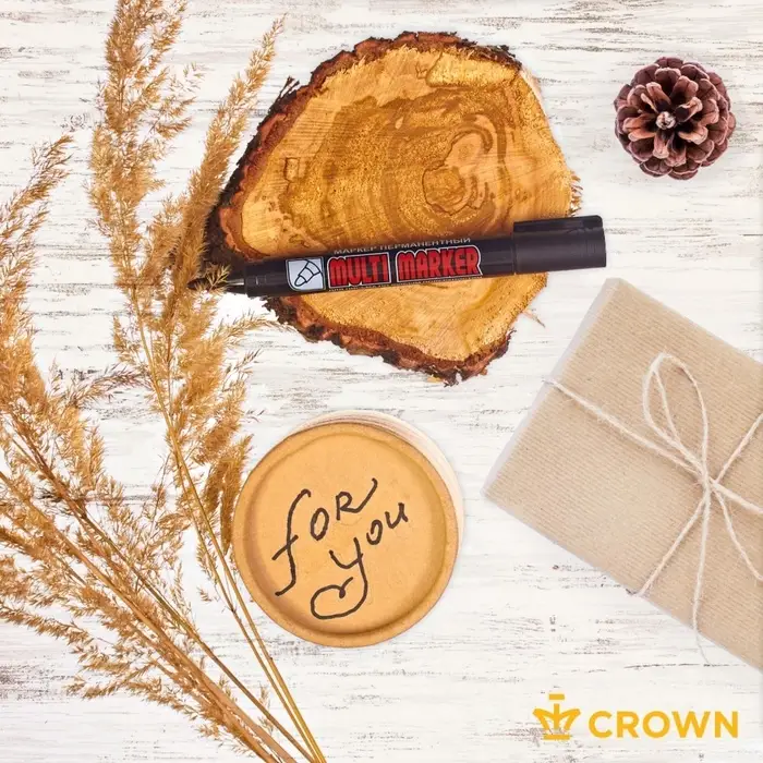 Маркер перманентный Crown. Multi Marker CPM-800, чёрный, узел 3.0 мм