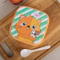 Ланч - бокс квадратный с секциями и ложкой «Кот», 400 мл Ланч - бокс квадратный с секциями и ложкой «Кот», 400 мл