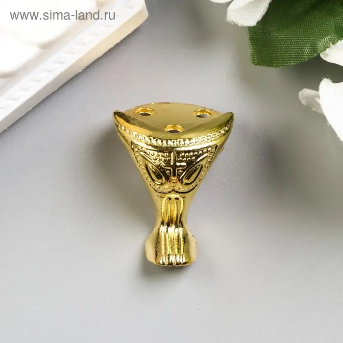 Уголок (ножка) для шкатулки металл &laquo;Царская&raquo;, набор 4 шт., под золото, 2.5&times;2.2 см
