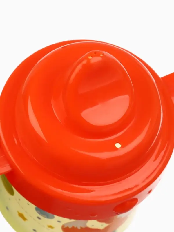 Поильник детский M&B &laquo;Лисята. Мамы и малыши&raquo; с твёрдым носиком, от 9 мес., 140 мл., с ручками, оранжевый