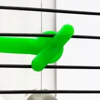 Поилка для грызунов, 60 мл, 12&times;4 см, с металлическим носиком, прозрачная, зелёное крепление