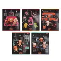 Тетрадь 48л кл Hatber "Кофейные коты", на скобе, скругл углы, 60-65г/м&sup2; 5В МИКС