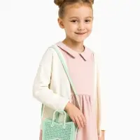 Сумка детская для девочки без застёжки, светло-зелёная
