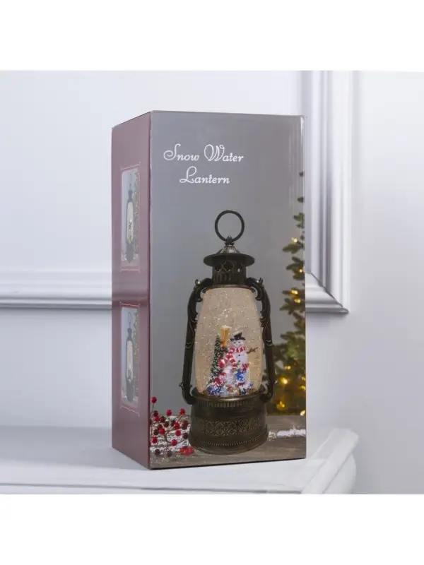 Светодиодная фигура &laquo;Фонарь с Дедом Морозом&raquo; 15&times;30&times;12.5 см, пластик, от батареек ААх3, USB, свечение тёплое белое
