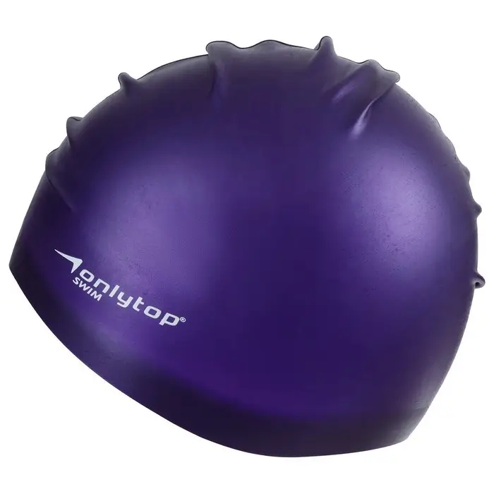Шапочка для плавания взрослая ONLYTOP, силиконовая, обхват 54-60 см, МИКС