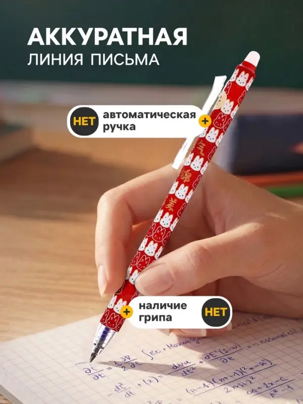 Стираемая ручка &laquo;Мишка&raquo;, гелевая, автоматическая, синий стержень, узел 0.5 мм, МИКС