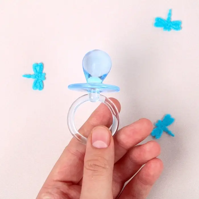 Топпер для торта &laquo;Пустышка&raquo;, 6 см, набор 3 шт., голубой