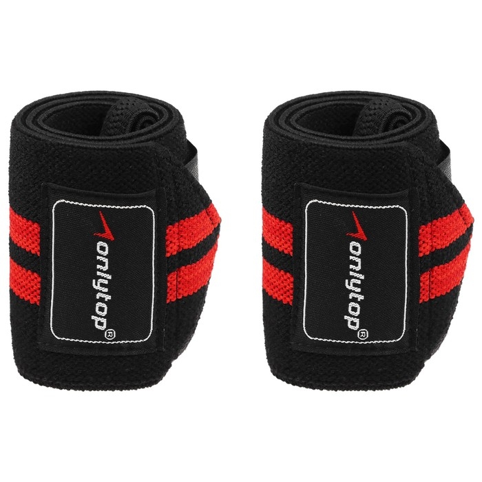 Бинты для фиксации запястья ONLYTOP, цвет черный/красный Бинты для фиксации запястья ONLYTOP, цвет черный/красный