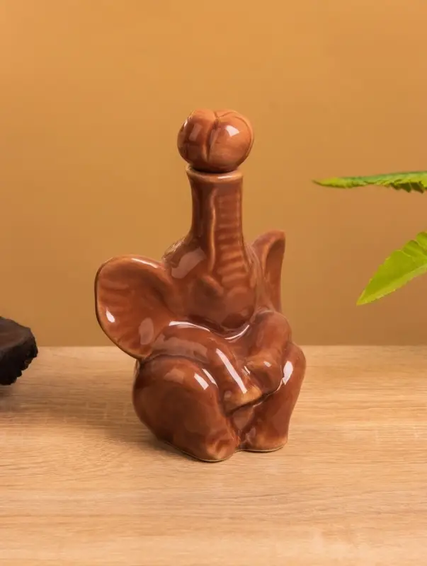 Сосуд для масла «Слон», 7.5×9.5×14 см, керамика, коричневый