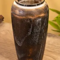 Подсвечник из дерева джати, d=7 см, 12&times;12&times;23 см, тёмно-коричневый