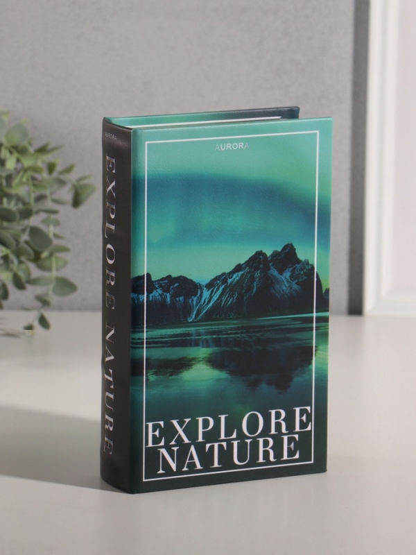 Сейф-книга дерево кожзам  Сейф-книга дерево кожзам "Полярное сияние" 21х13х5 см