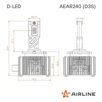 Лампа светодиод. D3S D-LED, 42Вт, 9000Лм (4500Лм x 2), 6500К, 12В, кмпл. 2 шт.