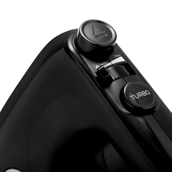 Миксер  BRAYER 1303BR-BK, ручной, 500 Вт, 5 скоростей, 2 пары насадок, турборежим