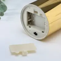 Светодиодная свеча LED "Столбик. Глянец" от батареек 3хАА, золото, мерцающая 7,5х7,5х12 см