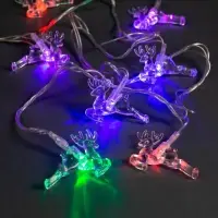 Гирлянда &laquo;Нить&raquo; 5 м с насадками &laquo;Олени&raquo;, IP20, прозрачная нить, 20 LED, свечение мульти (RG/RB), мигание, 220 В