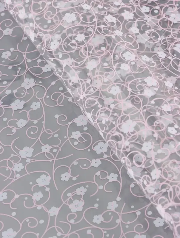 Пленка для цветов и подарков &laquo;Гипсофила&raquo; розовый - белый 0.7&times;7 м, 40 мкм