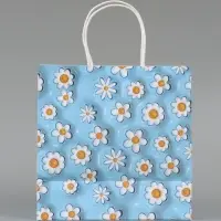 Пакет подарочный &laquo;Ромашки&raquo;, 22 х 22 х 11 см