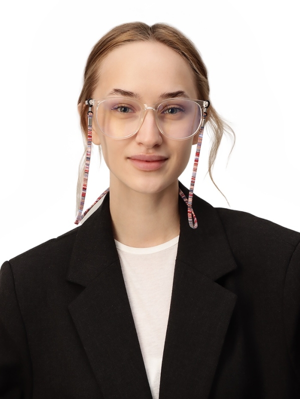 Шнурок для очков на шею 70 см, красный с узором Шнурок для очков на шею 70 см, красный с узором