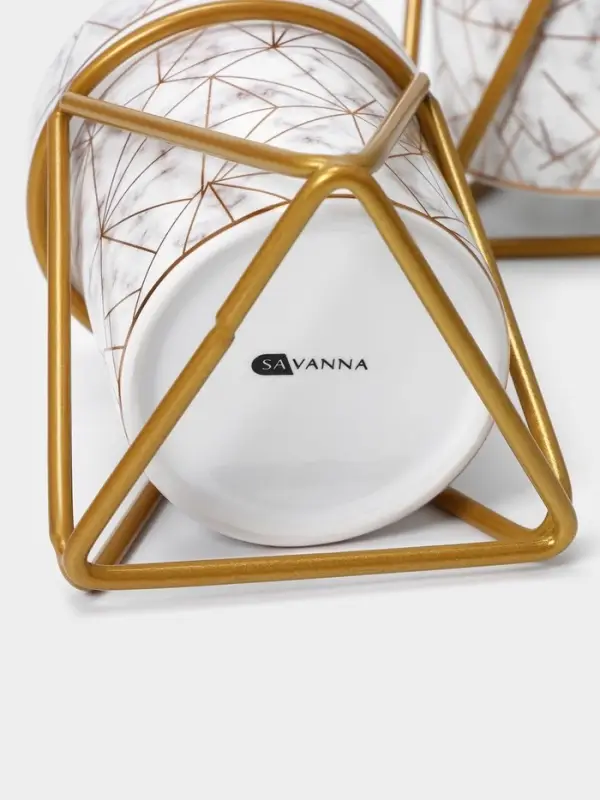 Аксессуары для ванной SAVANNA &laquo;Геометрика&raquo;, 3 предмета, мыльница, дозатор для мыла 290 мл, стакан, белые