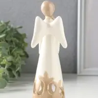 Сувенир керамика "Девушка-ангел с резным платье" 5,5х5,2х16,4 см