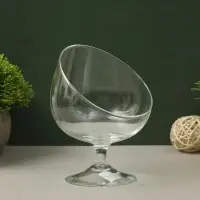 Ваза для цветов &laquo;Анабель&raquo; бренди с косым резом, d=10&times;12 см, h=15.5 см, стекло, прозрачная