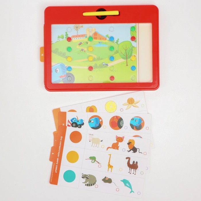 Магнитный планшет обучающий, с карточками, 20 карточек, Синий трактор Магнитный планшет обучающий, с карточками, 20 карточек, Синий трактор