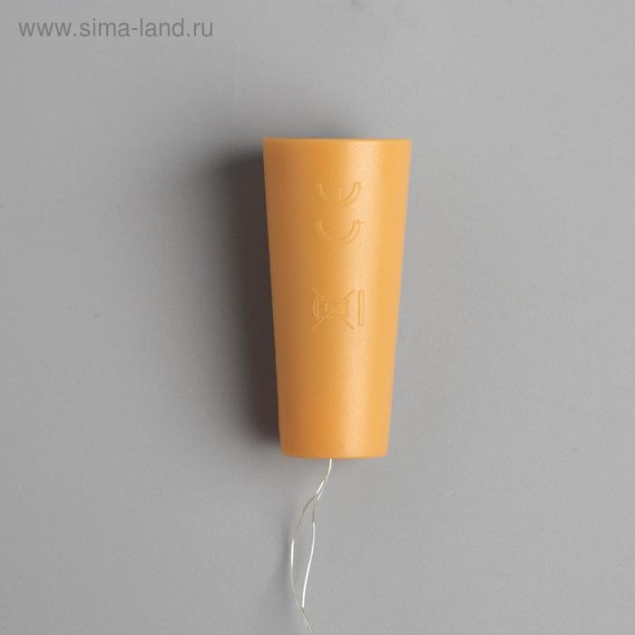 Гирлянда «Нить» 1 м роса с пробкой, IP20, серебристая нить, 10 LED, батарейки LR44х3 (в комплекте), свечение красное