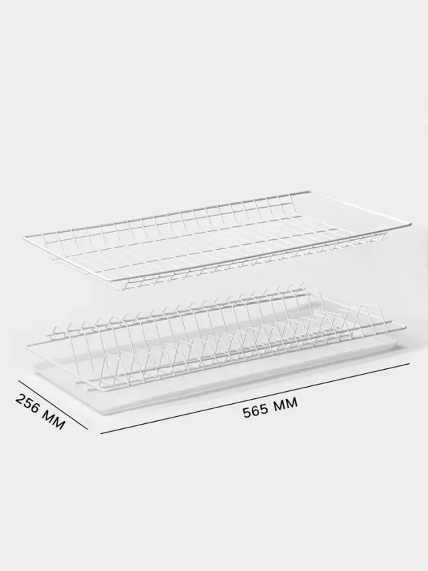 Сушилка для посуды с поддоном для шкафа 60 см, 56.5&times;25.6 см, белая