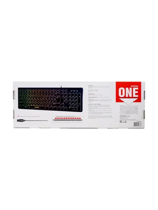 Клавиатура Smartbuy ONE 250, проводная, мембранная, 104 клавиши, USB, с подсветкой,чёрная Клавиатура Smartbuy ONE 250, проводная, мембранная, 104 клавиши, USB, с подсветкой,чёрная