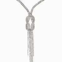 Набор 2 предмета: серьги, колье &laquo;Лёд&raquo;, загиб, белый в серебре, 40 см