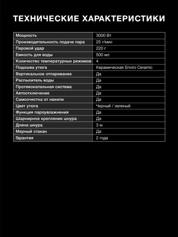 Утюг H-SI01221 черный-зеленый